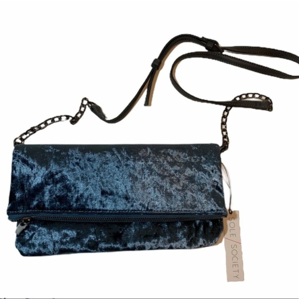 Sole Society Zen Velvet Foldover Clutch Purse